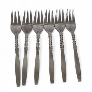 International Lyon Stainless Steel ALHAMBRA Set of 6 Salad forks MCM Comb. Ship